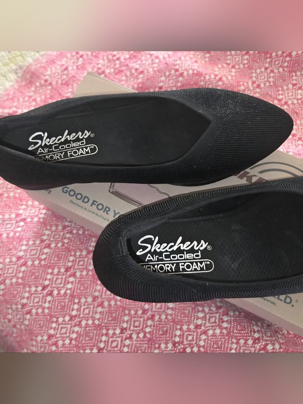 Skechers Cleo Women's Black Ballet Flats Air-Cooled Memory Foam Size 8 - Picture 4 of 7